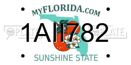 1AII782 Florida License Plate