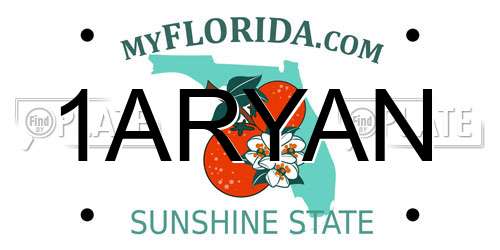 1ARYAN Florida License Plate