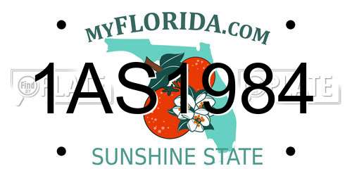 1AS1984 Florida License Plate