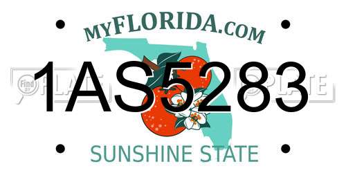 1AS5283 Florida License Plate