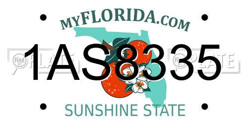 1AS8335 Florida License Plate