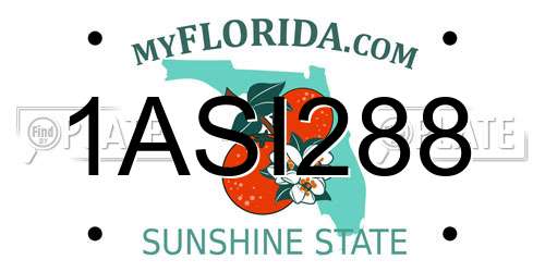 1ASI288 Florida License Plate