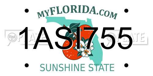 1ASI755 Florida License Plate