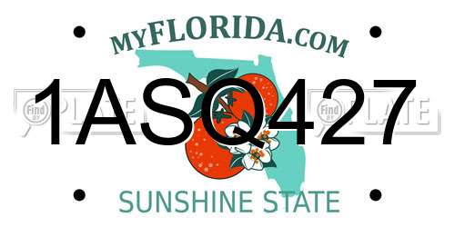 1ASQ427 Florida License Plate