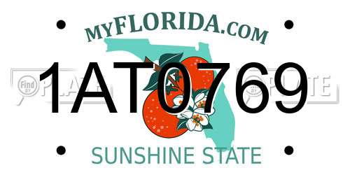 1AT0769 Florida License Plate
