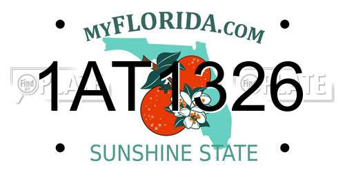 1AT1326 Florida License Plate