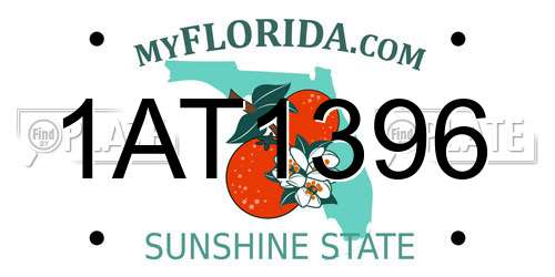 1AT1396 Florida License Plate