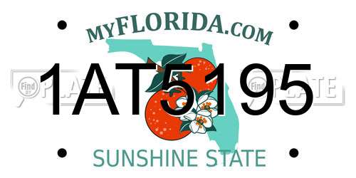 1AT5195 Florida License Plate