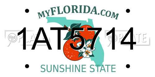 1AT5714 Florida License Plate