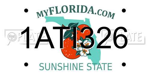 1ATI326 Florida License Plate