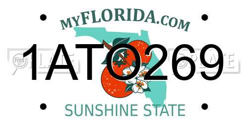 1ATO269 Florida License Plate