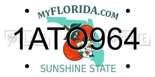 1ATO964 Florida License Plate