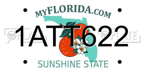 1ATT622 Florida License Plate