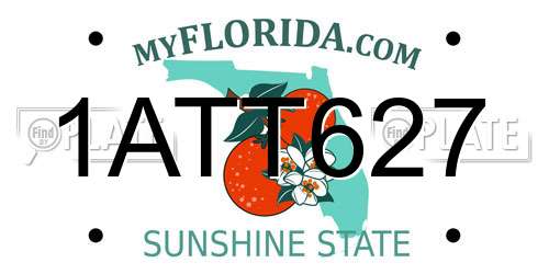 1ATT627 Florida License Plate
