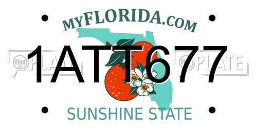 1ATT677 Florida License Plate