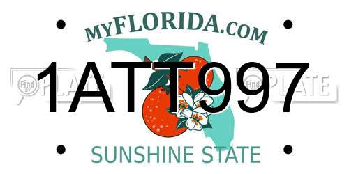 1ATT997 Florida License Plate