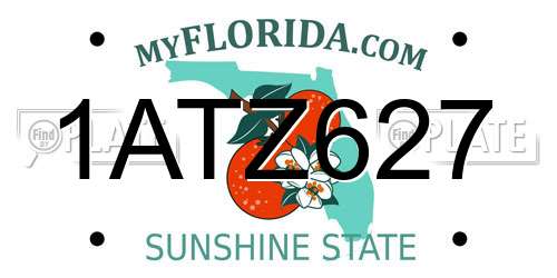 1ATZ627 Florida License Plate