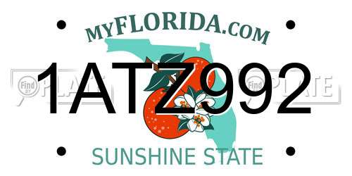 1ATZ992 Florida License Plate