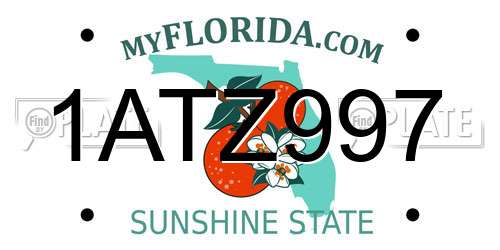 1ATZ997 Florida License Plate