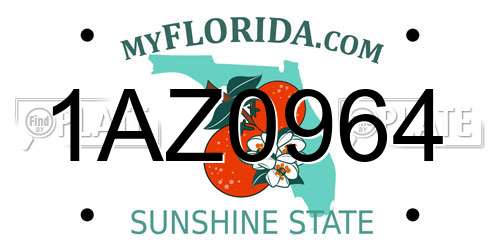 1AZ0964 Florida License Plate