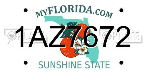 1AZ7672 Florida License Plate