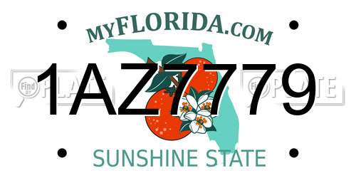 1AZ7779 Florida License Plate