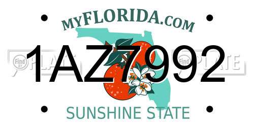 1AZ7992 Florida License Plate