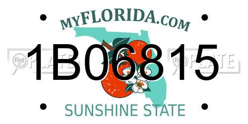 1B06815 Florida License Plate