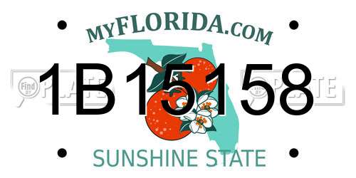 1B15158 Florida License Plate