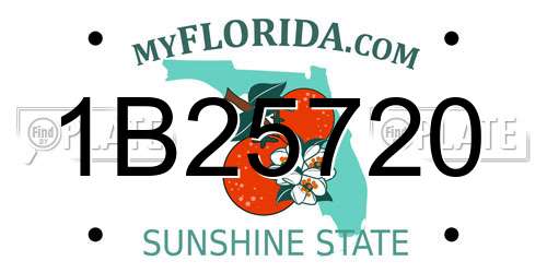 1B25720 Florida License Plate