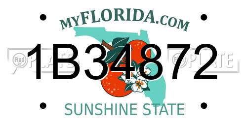 1B34872 Florida License Plate
