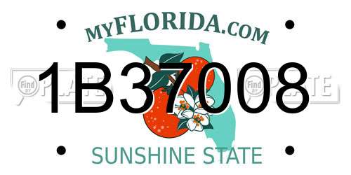 1B37008 Florida License Plate