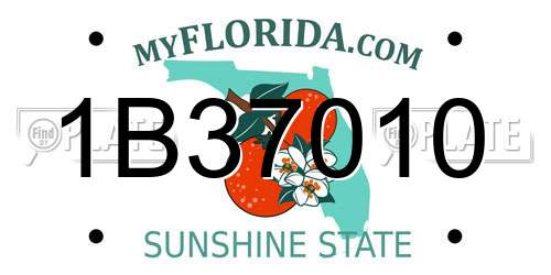 1B37010 Florida License Plate