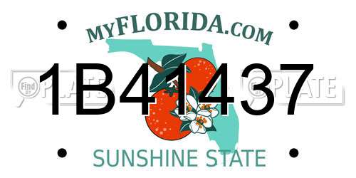 1B41437 Florida License Plate