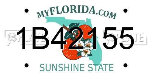 1B42155 Florida License Plate