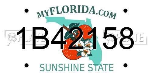 1B42158 Florida License Plate