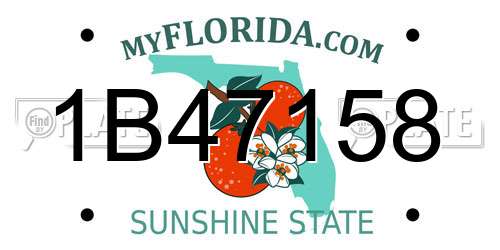1B47158 Florida License Plate