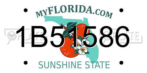 1B51586 Florida License Plate