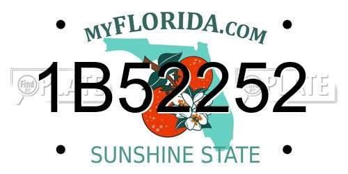 1B52252 Florida License Plate