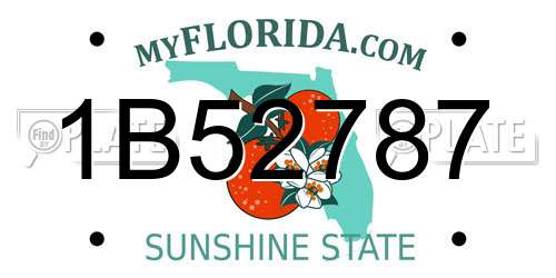 1B52787 Florida License Plate