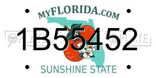 1B55452 Florida License Plate