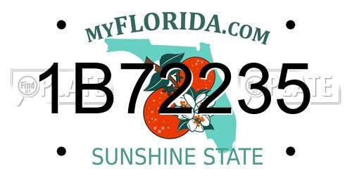 1B72235 Florida License Plate