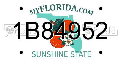 1B84952 Florida License Plate