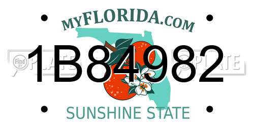 1B84982 Florida License Plate