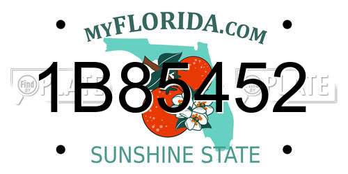 1B85452 Florida License Plate