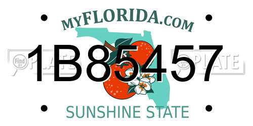1B85457 Florida License Plate