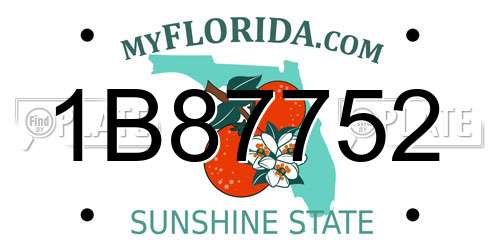 1B87752 Florida License Plate