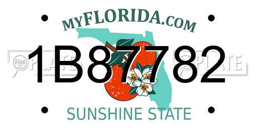 1B87782 Florida License Plate