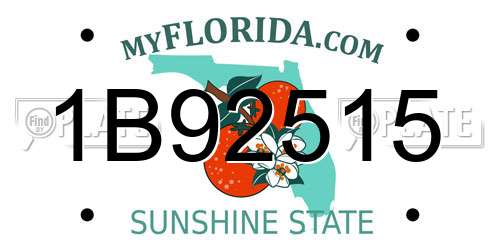 1B92515 Florida License Plate