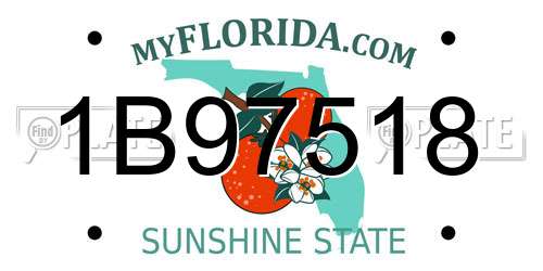 1B97518 Florida License Plate